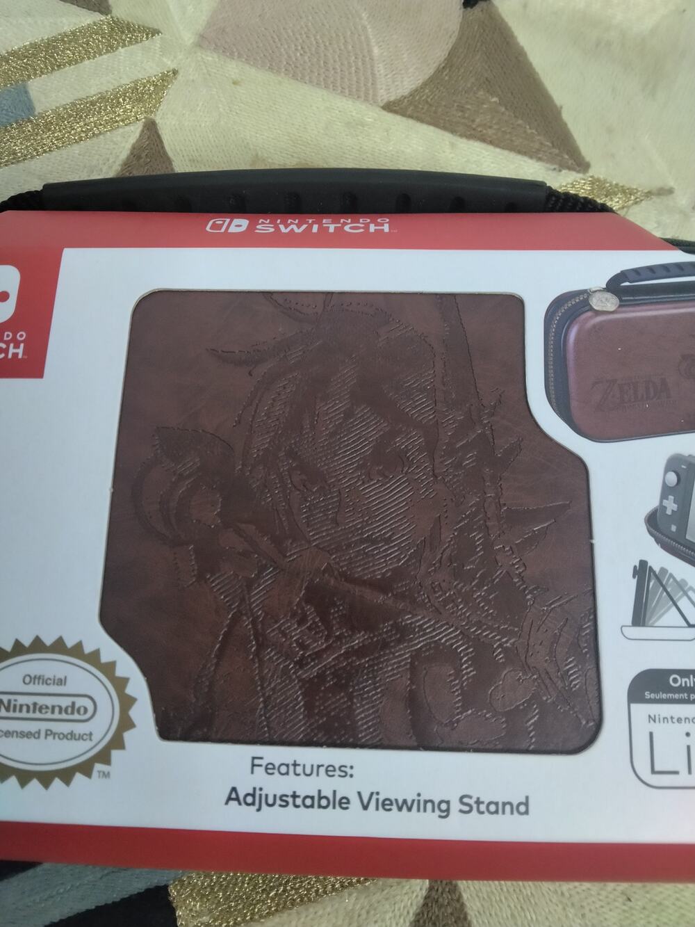 NIB Nintendo Switch Lite Zelda Deluxe Travel Case Brown Pleather Model NLS142BR